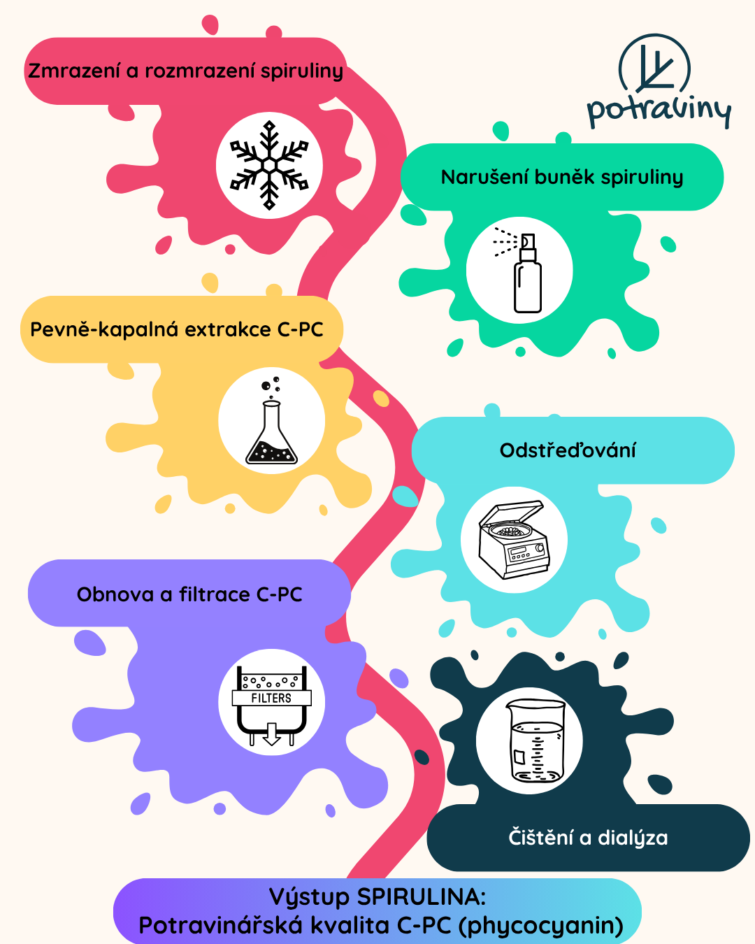 Jak se vyrábí modrá spirulina – infografika